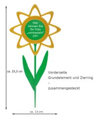 DIY-Blumenstecker Blume 1-1 gelb-gr&uuml;n